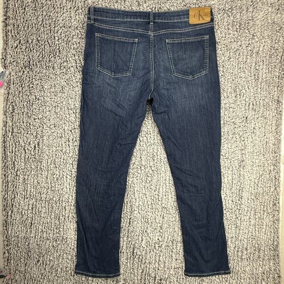 Calvin Klein Men's Stretch Slim Leg Denim Jeans Pants Dark Wash Size 38 x 32 - Picture 4 of 11